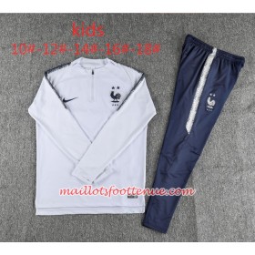 France 2 Stars Enfant Ensemble Sweat d'entrainement Blanc 2018